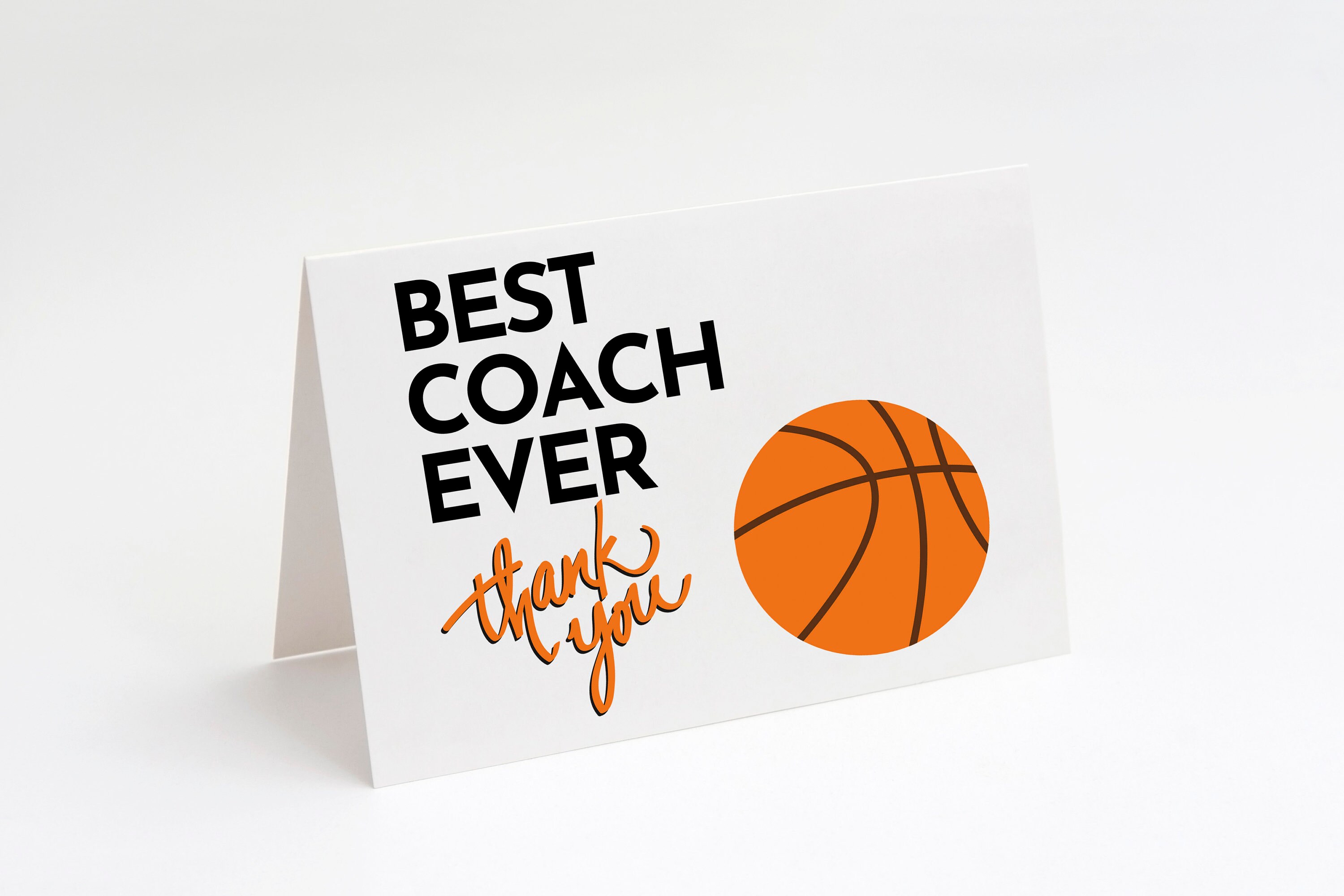 Basketball Thank You Card, Printable Cards, Basketball Coach Gift ...