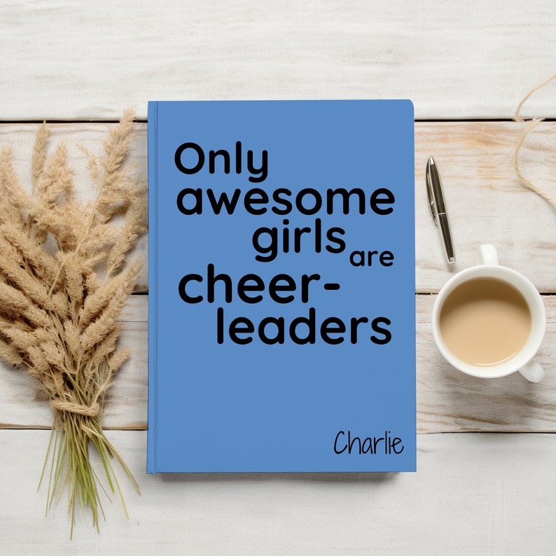 Personalized Cheer Gift, Cheerleading Notebook, Custom Cheerleader Journal, Hardcover Notebook