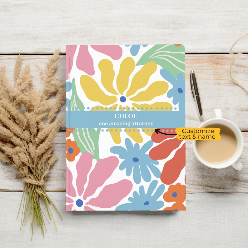 Personalized Attorney Journal, Custom Floral Notebook for Women, Gift ...