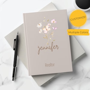 Realtor Gift, Real Estate Customized Notebook, Custom Realtor Closing Gift, Fun Thank You Gift, Agent Notebook For Women, Personalized Book