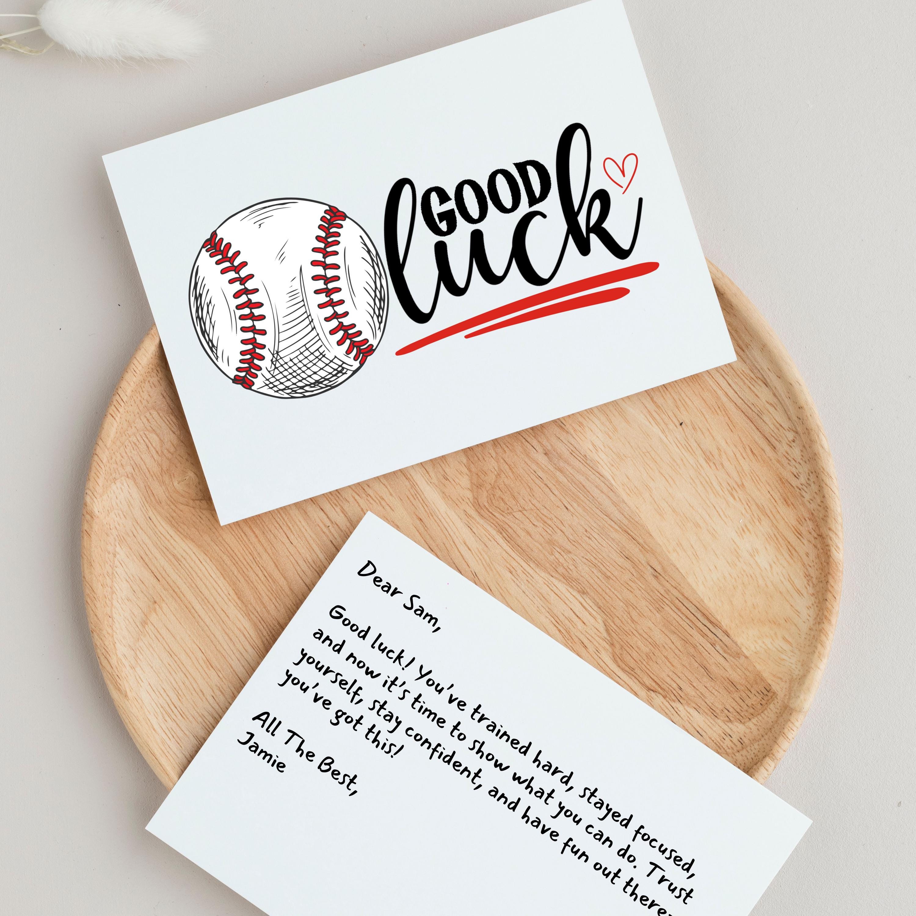 Baseball Good Luck Card, Printable Baseball Card, Team Gift, Sports ...