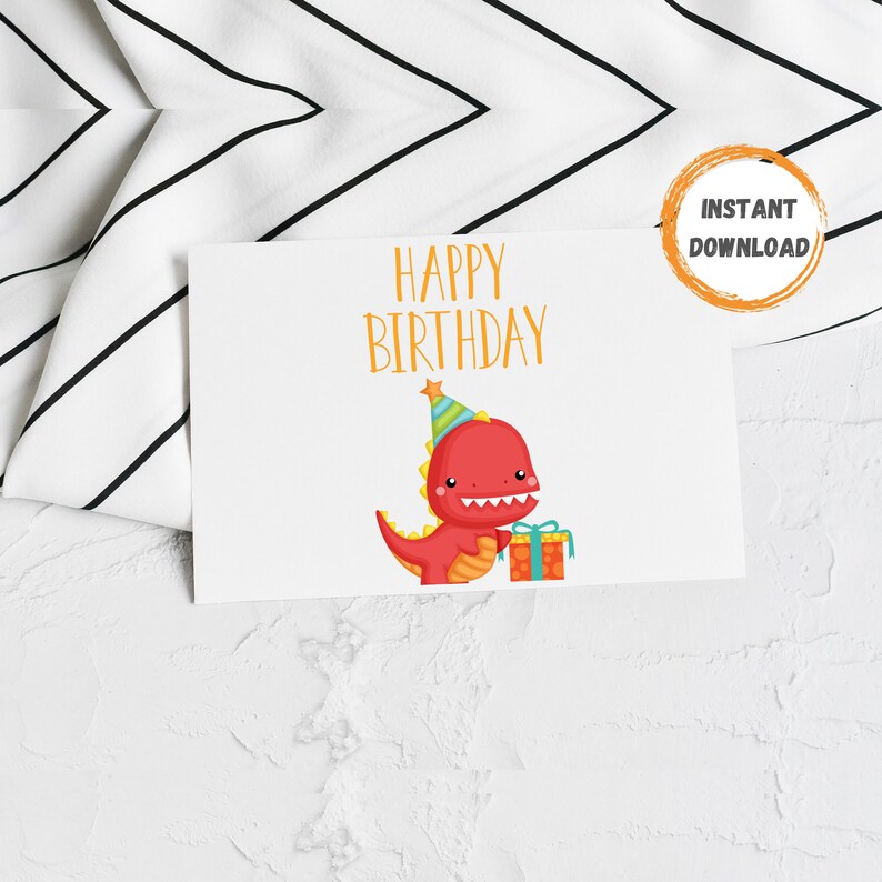 Dinosaur Birthday Card Printable - Il 794xN.4370387768 Lkqw