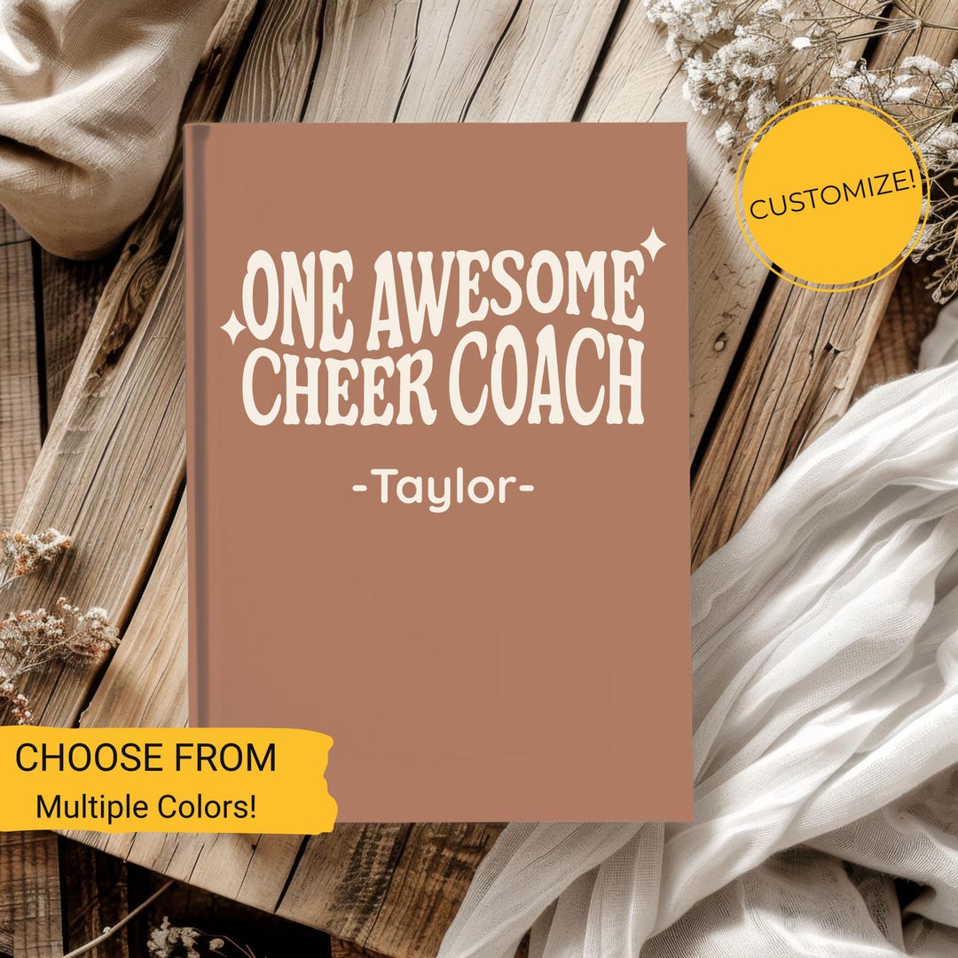 Cheer Note Book Cheer Coach Gift, One Awesome Cheer Coach Journal, Personalized Coach ...