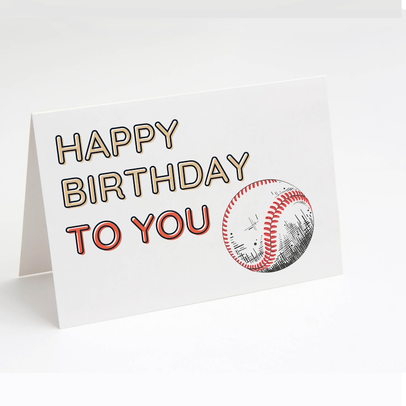 Baseball Birthday Card Printable Greeting Card Digital Etsy Australia
