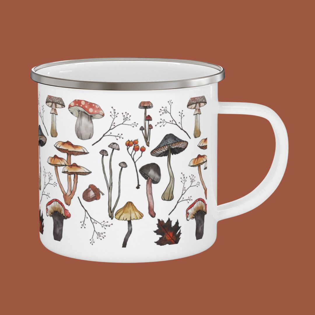 Mushroom Mug Cottagecore Mug Fungi Campfire Mug Mushroom Etsy