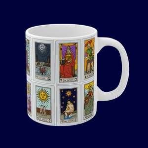 Tarot Cards Mugs, Witchy Mug, Goth Cup, Colorful Coffee Mug, Fortune Teller Mug, Psychic Mug, Spiritual Cups, Mystical Gifts, Divination Mug