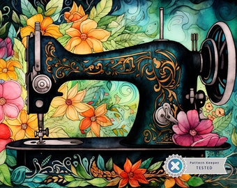 Sewing Splendor, Full Coverage Cross Stitch Pattern, Download, PDF, Counted Cross Stitch, Embroidery Art, Pattern Keeper Compatible