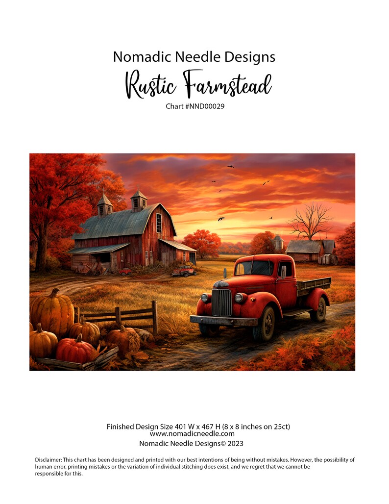 Rustic Farmstead, Full Coverage Cross Stitch Pattern, Instant Download