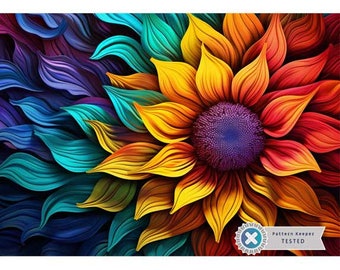 Twisted Petals, Full Coverage Cross Stitch Pattern, Download, PDF, Counted Cross Stitch, Embroidery Art, Pattern Keeper Compatible