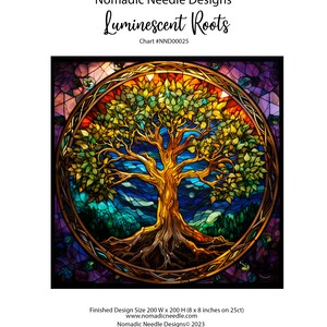 Tree of Life Wall Art, Full Coverage Cross Stitch Pattern, Stained ...