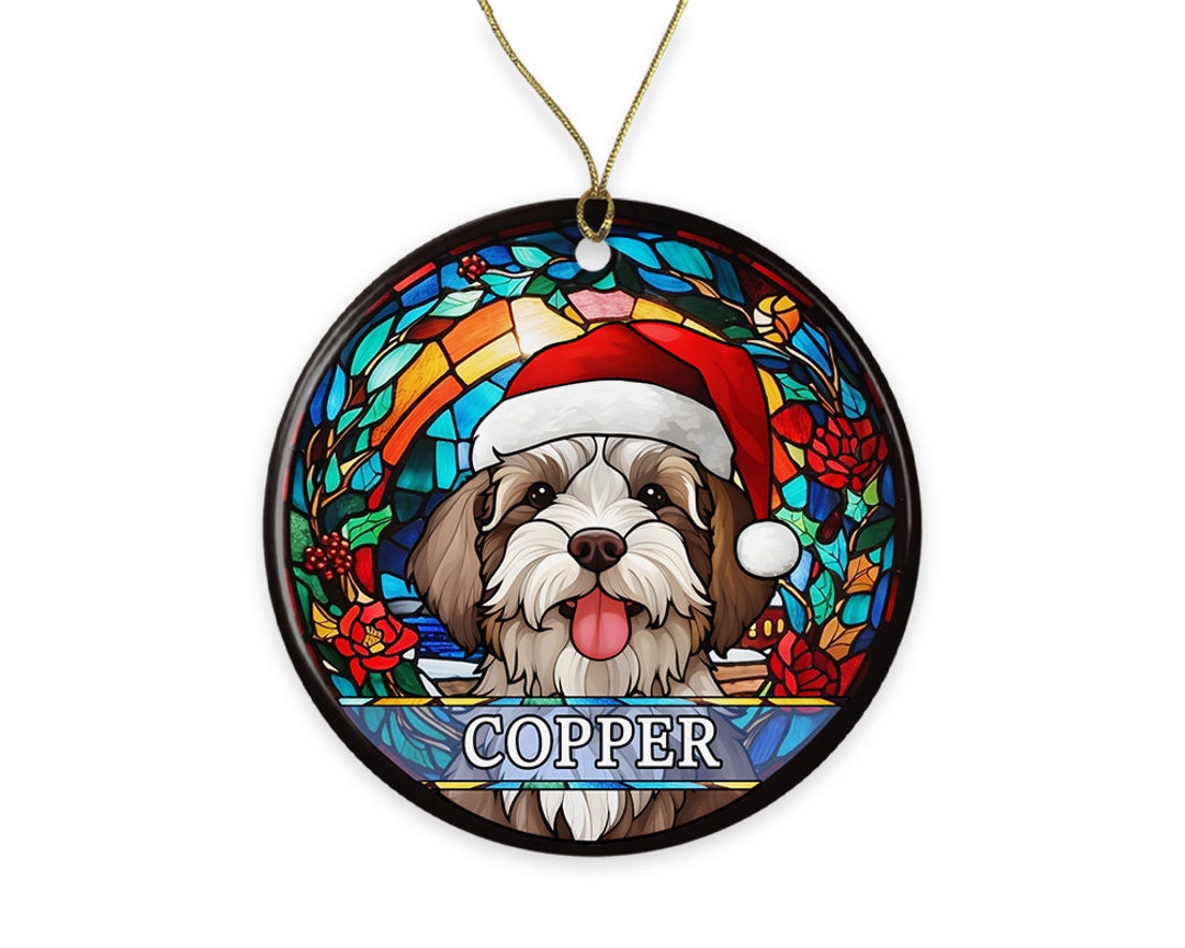 Personalized Havanese Dog Stained Glass Ornament Ornament for Etsy