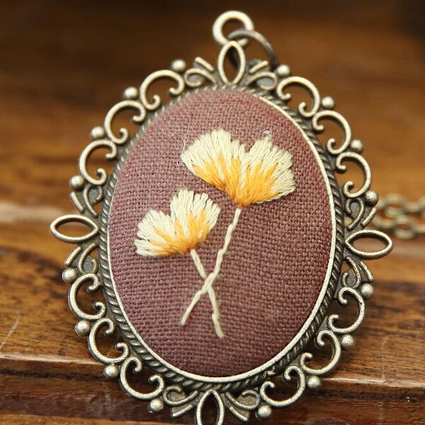 Embroidery Pendant Kit Etsy