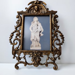 Antique French picture frame rocialle - Victorian pictureframe - solid bronze - Exclusive vintage brocante item France