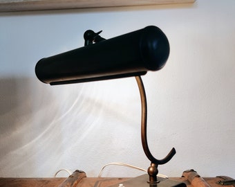 Exclusive desk lamp / late Victorian antique lamp - English Victorian 1900 England Country house library - Vintage light tube - Bankierslamp