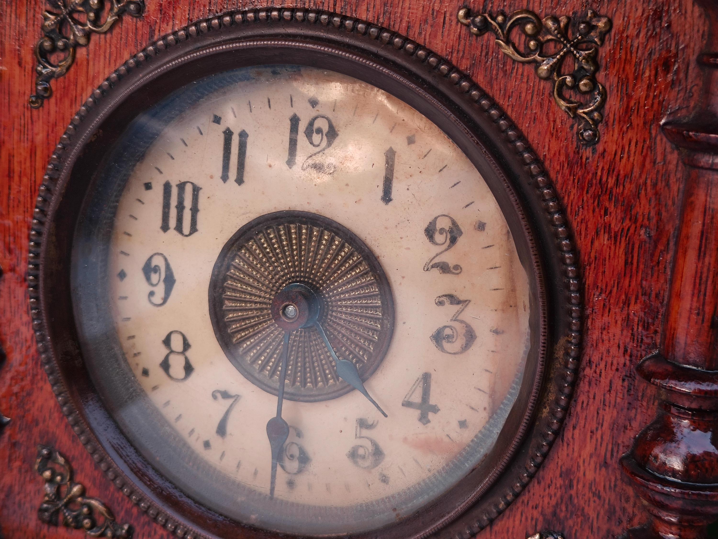 Junghans Alarm Mantel Clock- Antique Castle Shaped Clock - 1890