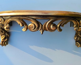 Antique Victorian French Console Table – Hand-Carved Gilded Wood with Louis XIV Sun rocaille – Paris Apartment Elegance