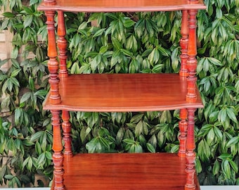 Antique Large Side Table / Exclusive Étagère Table with Two Layers – Hand-Carved Empire Style – Elegant English Country House Decor