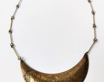 Art Nouveau necklace - Bronze handmade bib necklace - Jugendstil - Gustaf Klimt - 1890 en 1914