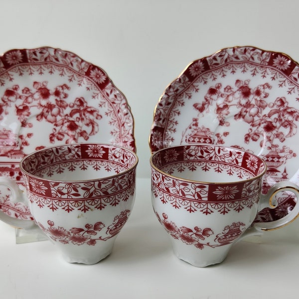 Selmann Weiden Bavaria W. Germany - Cup and Saucer two piece set  - demitasse Theresia design, chinoiserie style - 22k gold