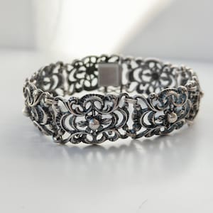 Vintage 835 Silver Panel Bracelet by Herbert Hooijkaas Vintage 835 Silver Panel Bracelet by Herbert Hooijkaas