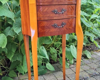 Exclusive refined French Victorian side table hall table - Queen Ann - wooden inley cabinet - Burl wood