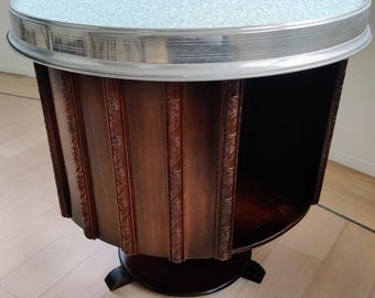 Dutch Art Deco bookmill - rotating book table side table smoking table - Amsterdamse School Arts and Craft