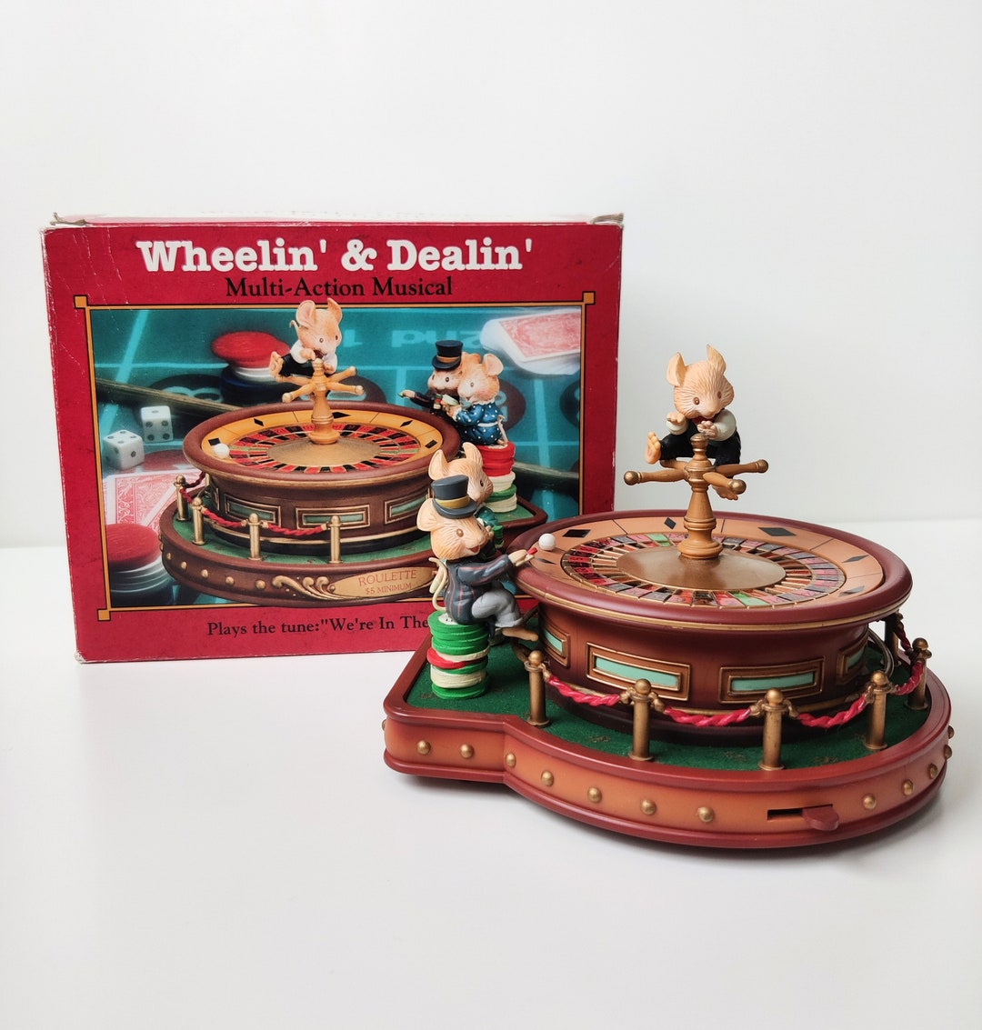 Enesco Mice Vintage Music Box Wind up Musicbox Weeling & Dealing We're