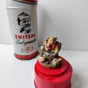 Zwitsal baby powder Dutch Vintage Music Box wind-up - Cute bear - Babyshower, baby gift vintage baby can - it&#39;s a small world