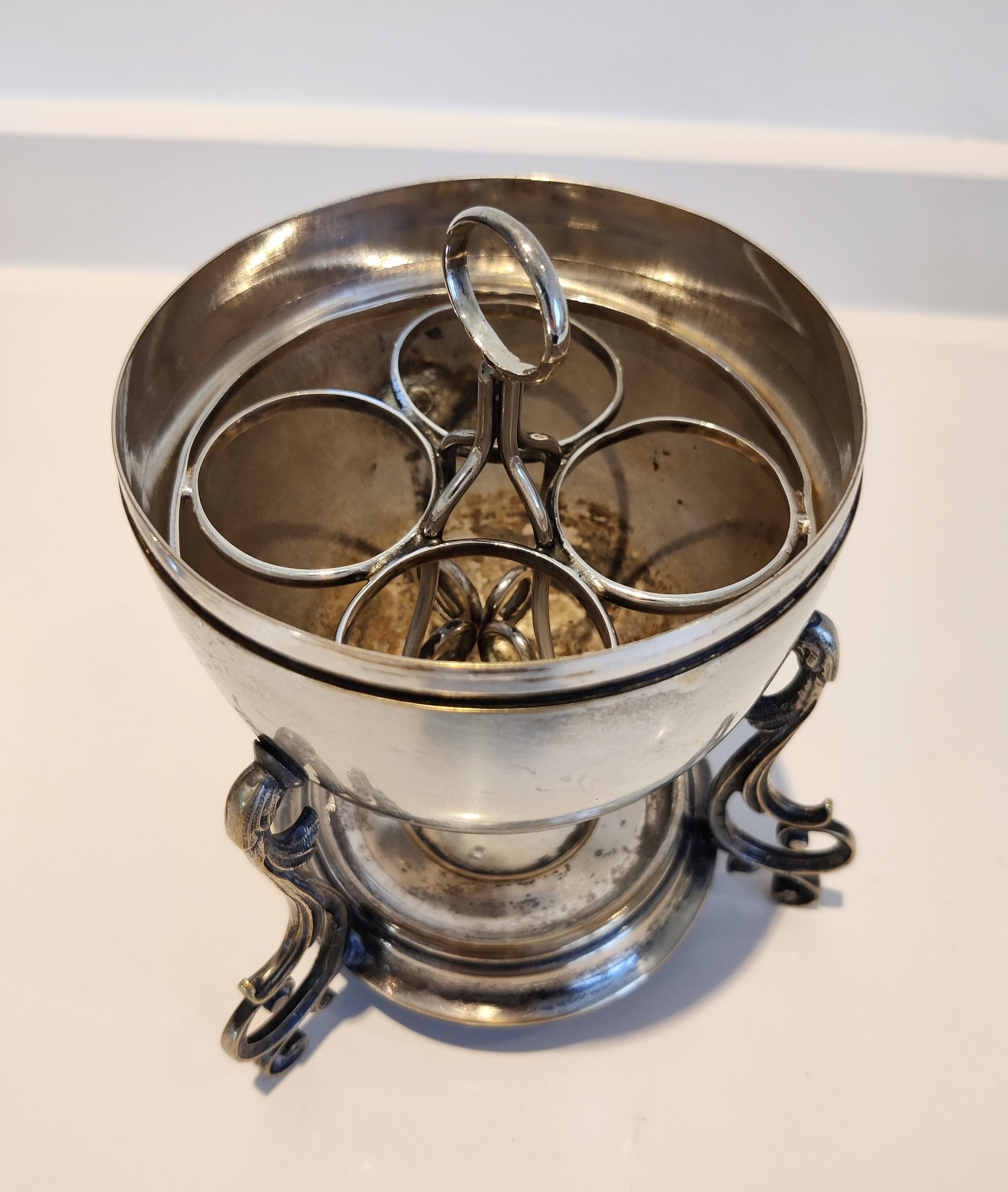 Antieke verzilverde bestekleggers , model Atomium - Porte couteau (12) - Plaqué(e) argent, vers