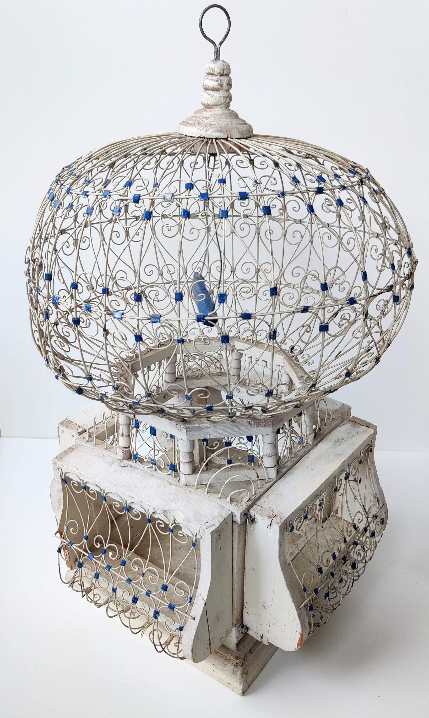 A.E.マルティ☆ファッションプレート『LA CAGE VIDE』（空の鳥かご） Late 19th Century Arabesque or Mongolfier French Hot Air Balloon