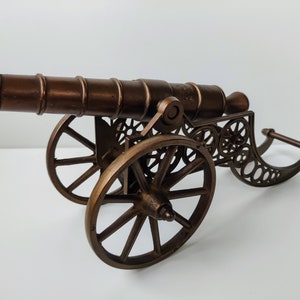 Miniature Antique cannon / Bronze collectable English vicotrian desk decoration military memorabilia war vintage