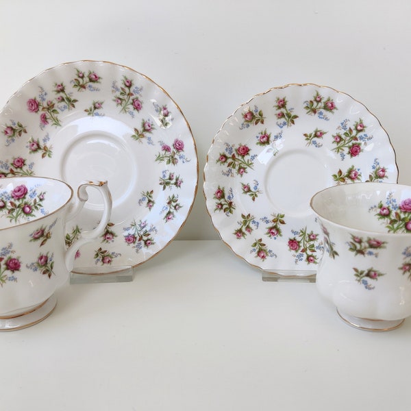 Royal Albert fine Bone China England - Winsome - cup and Saucer - Lord and Lady set / Female and male set - coffee cup and teacup - 1966