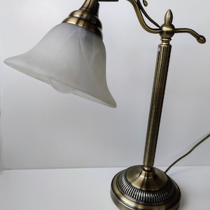 Vintage table lamp - Tulip shaped shade - exclusive home design - desk lamp adjustable shade 1920