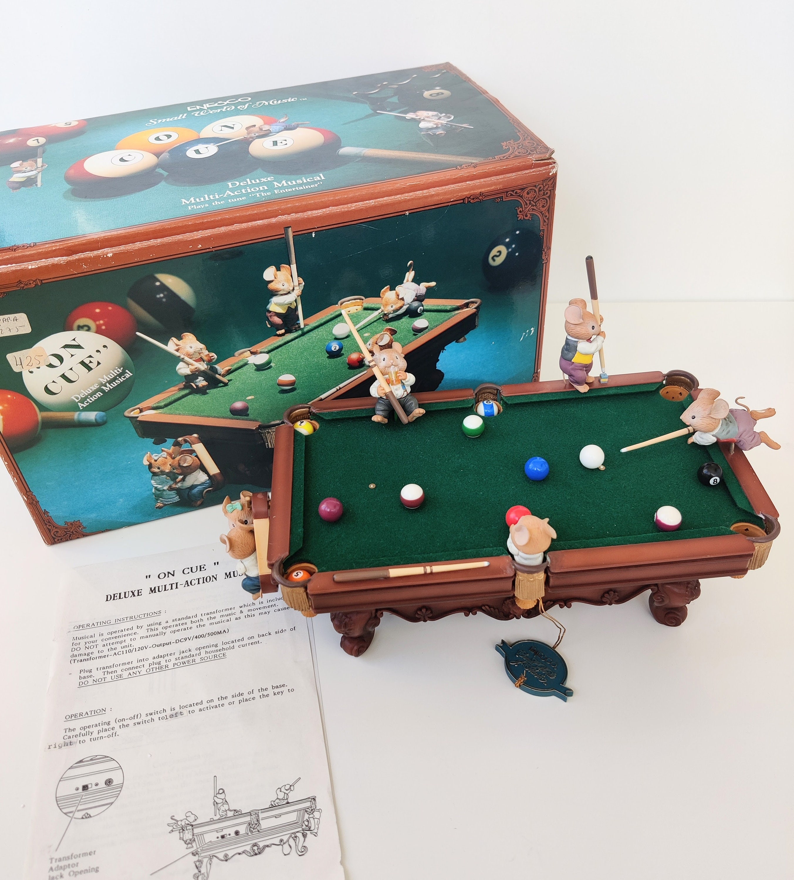 Enesco Mice Vintage Music Box - on Cue the Entertainer - Pool