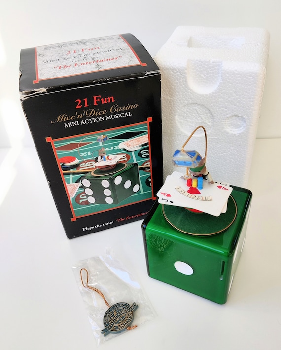 Enesco Vintage Music Box - 21 Fun - Mice'n 'dice Casino - the