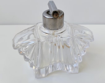 Art Deco Parfume bottle / parfumfles - Vintage vanity item - Glass with silver plated top - European Jugendstil Vanity cabinet