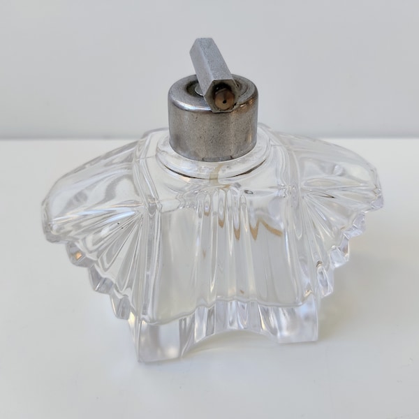 Art Deco Parfume bottle / parfumfles - Vintage vanity item - Glass with silver plated top - European Jugendstil Vanity cabinet