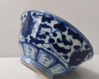 Chinese Blue and White porcelain bowl - makers mark - Kangxi Dynasty China Antique Qianlong dynastie - Qing - Yongzheng -  1800 s