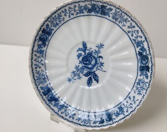 Antique Chinese porcelain plate / saucer with rose - transfer copy YongZheng Qing Kangxi - kutani arita vintage crockery Japanese