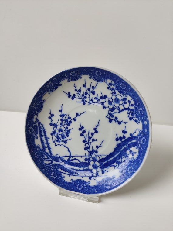 Antique Chinese Porcelain Plate Saucer With Blossom Transfer Copy Yongzheng Qing Kangxi Kutani Arita Vintage Crockery Japanese Empire Etsy Canada