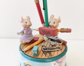 Vintage 1989 Enesco Mouse Music Box- Summertime Frolic - Etsy