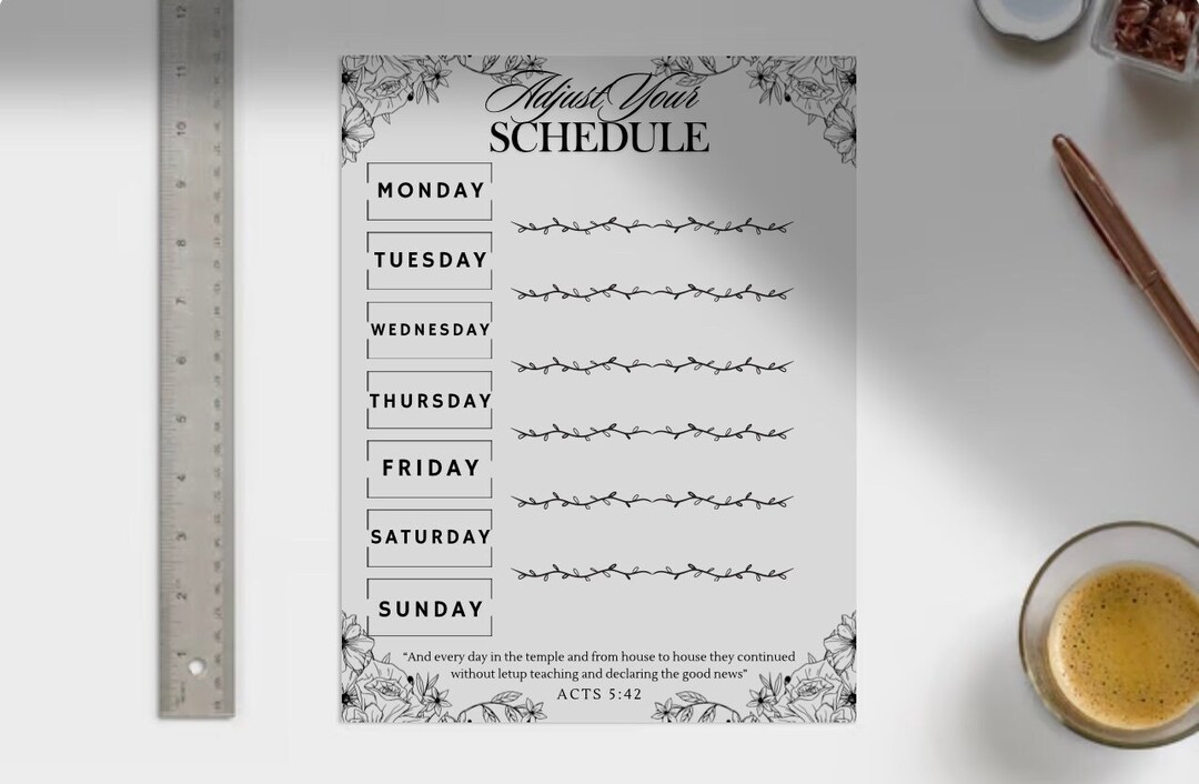 REGULAR PIONEER Weekly Schedule Planner Template, Printable or Digital ...