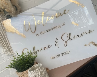 Welcome Sign - Willkommensschild - Hochzeit, Verlobung, Hochzeitsdeko - Acrylschild, Plexiglasschild, Tischnummer, Table number