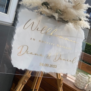 Welcome Sign - Willkommensschild - Hochzeit, Verlobung, Hochzeitsdeko - Acrylschild, Plexiglasschild, Tischnummer, Table number