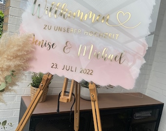 Welcome Sign - Willkommensschild - Hochzeit, Verlobung, Hochzeitsdeko - Acrylschild, Plexiglasschild, Tischnummer, Table number