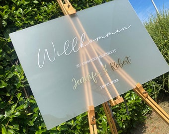 Welcome Sign - Willkommensschild - Hochzeit, Verlobung, Hochzeitsdeko - Acrylschild, Plexiglasschild, Tischnummer, Table number