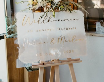 Welcome Sign - Willkommensschild - Hochzeit, Verlobung, Hochzeitsdeko - Acrylschild, Plexiglasschild, Tischnummer, Table number