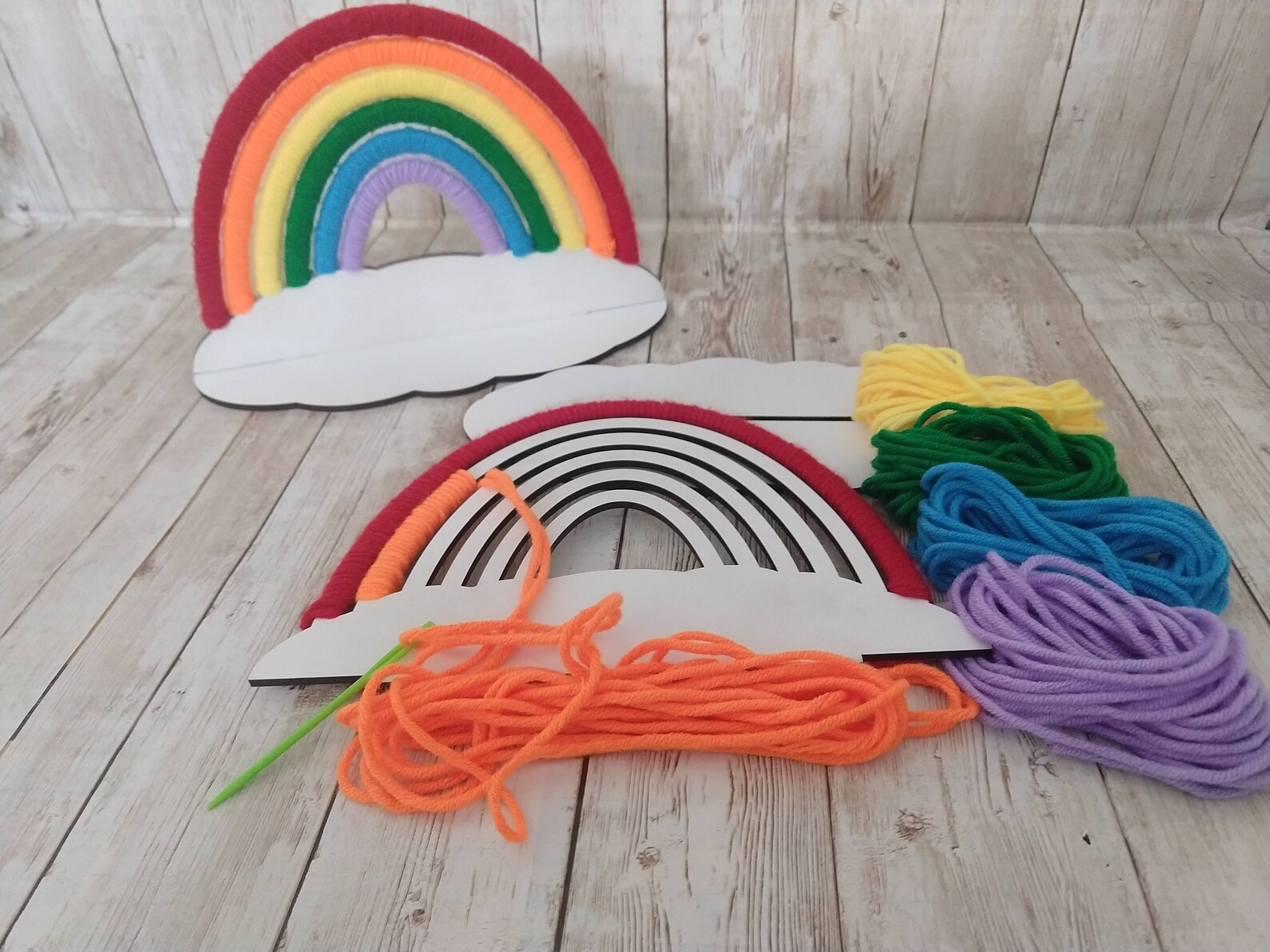 DIY Standing Rainbow Yarn Craft Kit Personalization Etsy Sweden