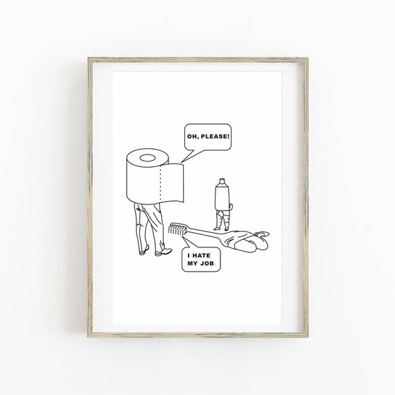 Bathroom Wall Art Funny Bathroom Art Bathroom Sign Toilet Etsy