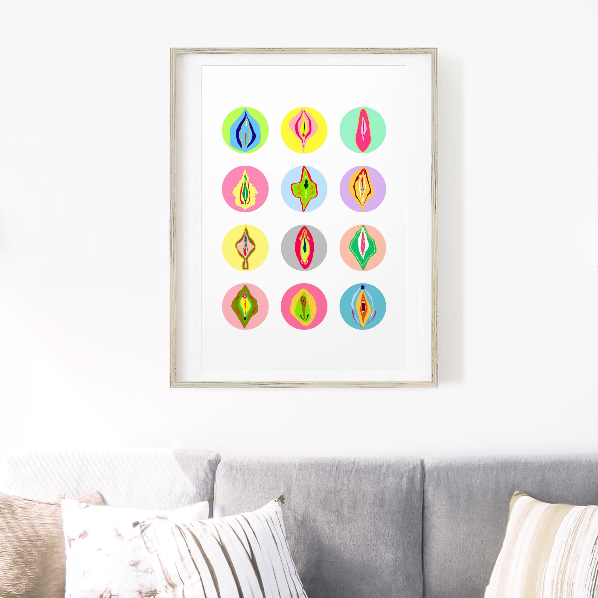 Colorful Vulva, Vagina Art, Pussy Art, Lesbian Art, Vulva Illustration